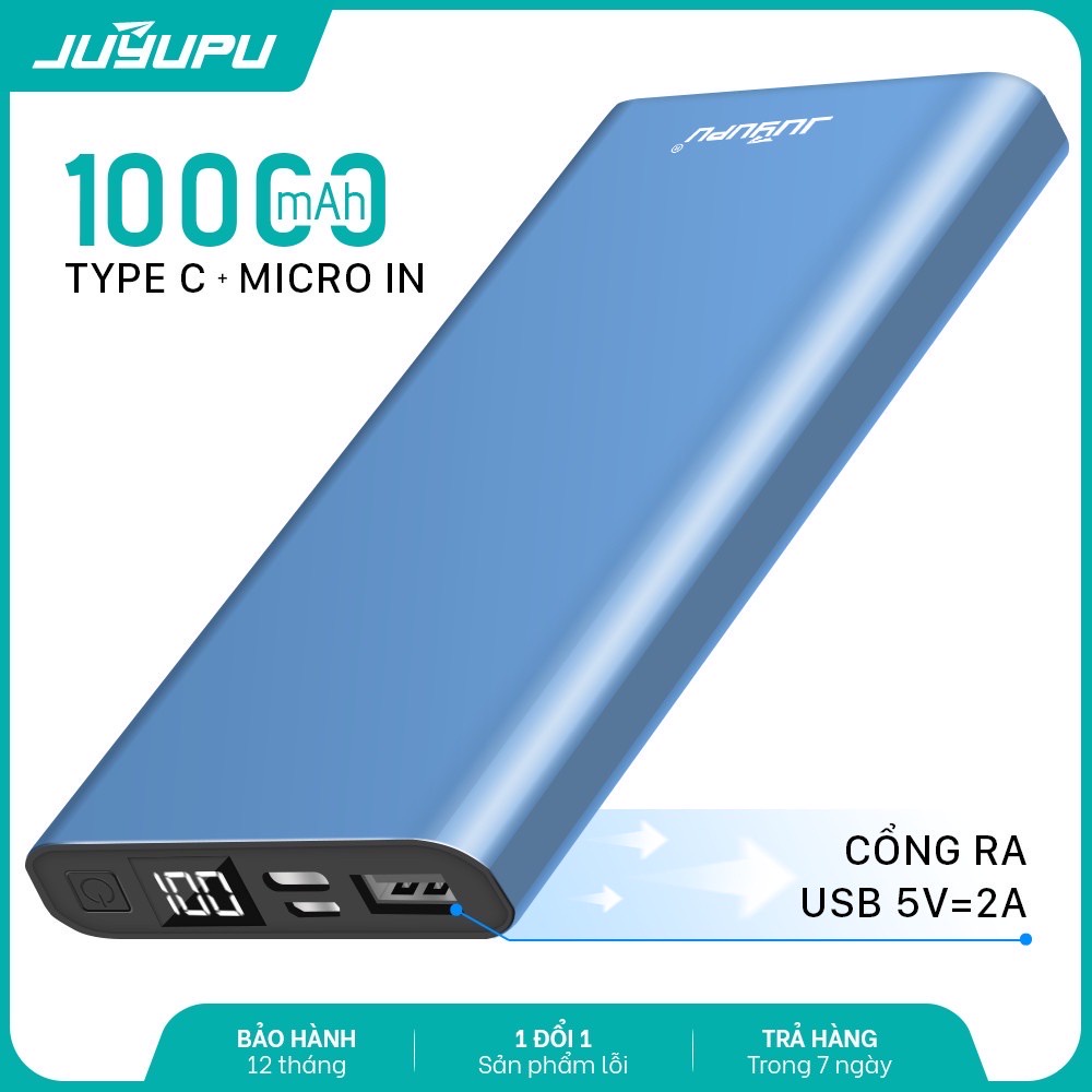 Sạc dự phòng JUYUPU PR-6C 20000mAh/PR-5C 10000mAh,màn hình LED chính hãng Cho iPhone Samsung OPPO XIAOMI cục sạc dự va..