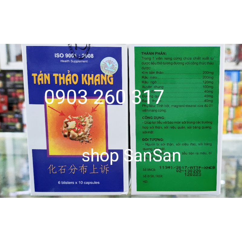 Tán thảo khang -đánh tan sỏi thận, sỏi mật..