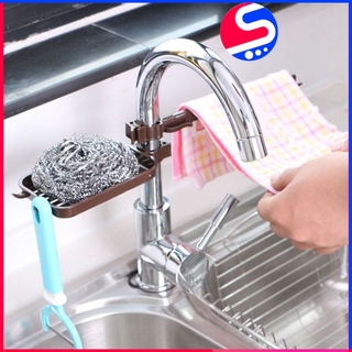 Bộ khay để giẻ rửa bát và giá treo khăn lau tay gắn vòi rửa chén tiện dụng ( bằng nhựa)