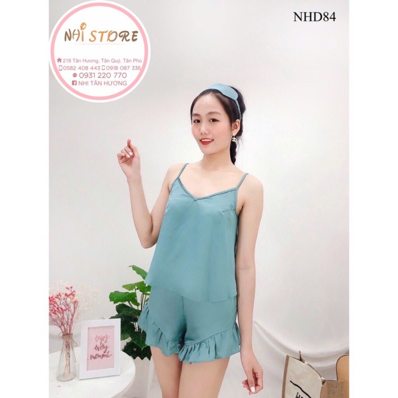 [FREESHIP 50K] [GIÁ SỐC] BỘ NGỦ 2 DÂY LỤA SATIN NHISTORE QUẦN LAI  BÈO  TẶNG  KÈM BỊT MẮT ĐÁNG YÊU FREESIZE DƯỚI 60KG