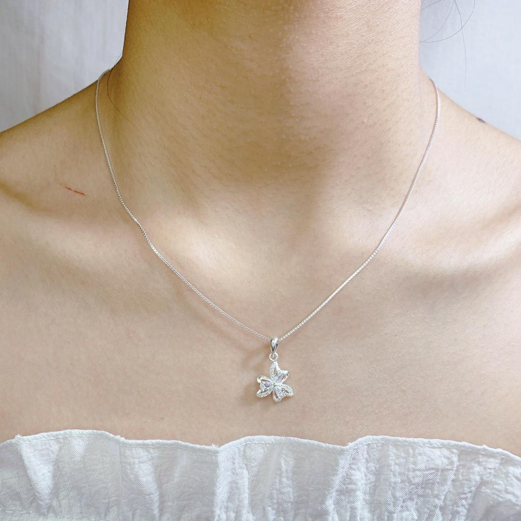 Dây Chuyền Nữ bach ta mặt hoa 3 cánh dày dặn trẻ trung ( Có Bảo Hành Làm Sáng, Ảnh Thật )