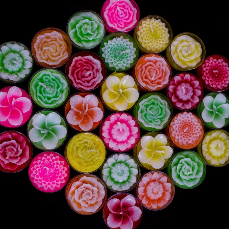 Nến hoa tealight - nến tealight cúng thôi nôi bà mụ - đèn cầy hình bông hoa trang trí cao cấp candle shop