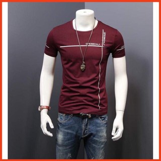 Áo thun nam Hàn Quốc tay ngắn thun cotton thấm hút tốt