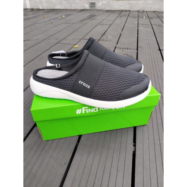 Giày sục cross literide mesh mule cho nam màu đen