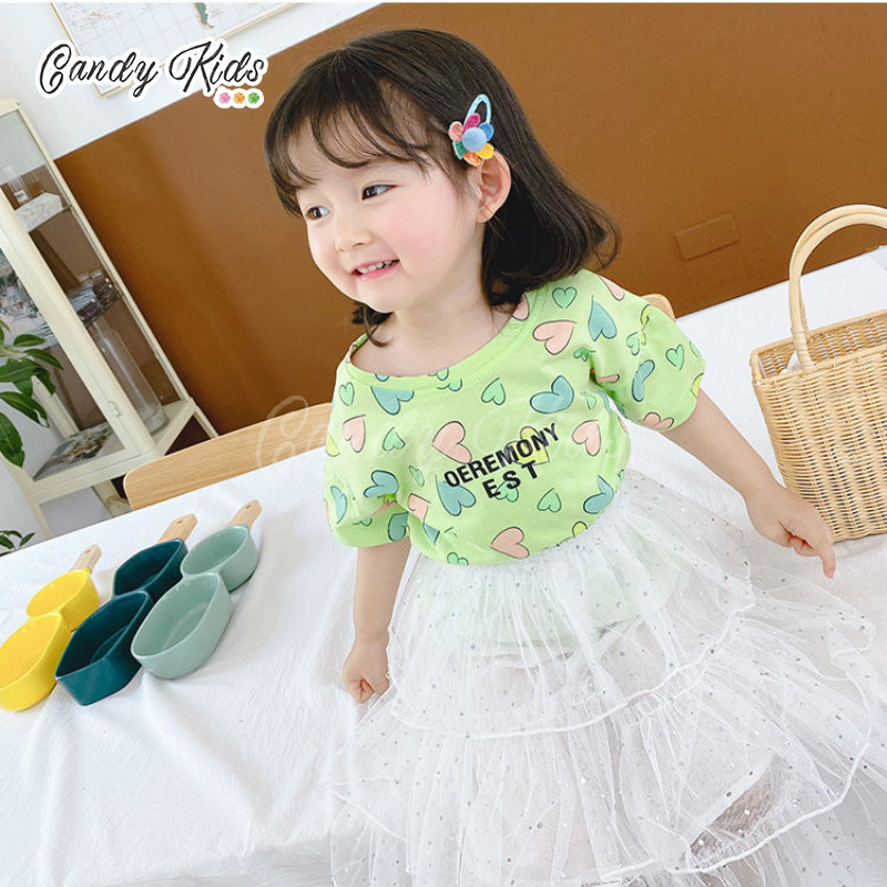 Áo Thun Cotton Ngắn Tay Cổ Tròn Thời Trang Cho Bé