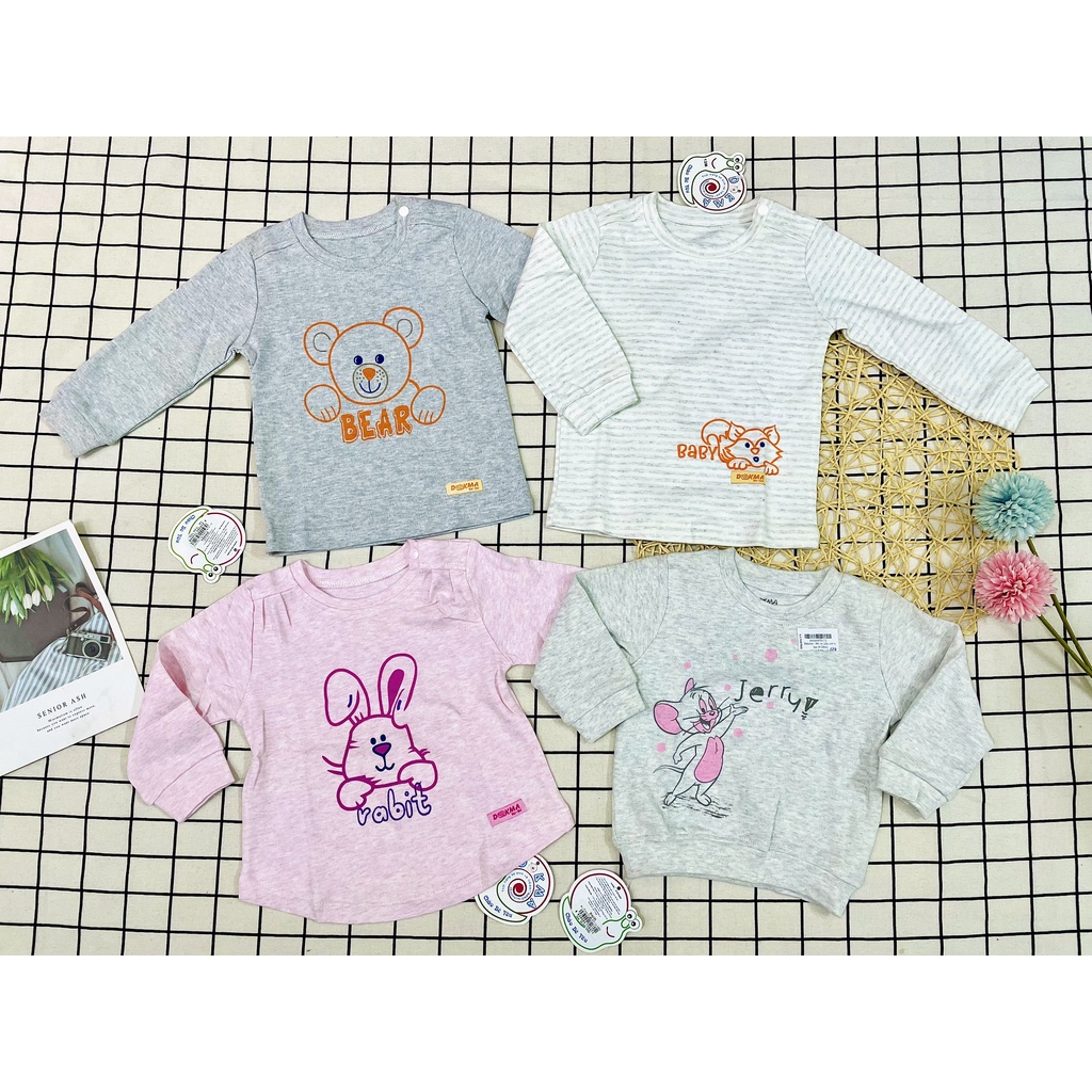 THANH LÝ - Áo dài tay chất cotton nỉ dày cho bé 6-18 tháng DA033A , DA151