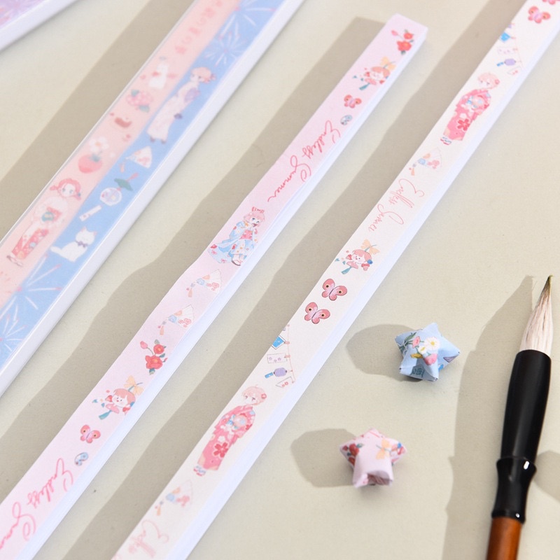 Set 80 tờ giấy gấp sao origami nhiều họa tiết dễ thương dùng để trang trí thủ công