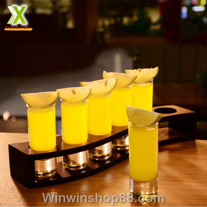 Khay Đựng 6 Ly Rượu Uống Full Shot Hình Chữ S - Winz.vn