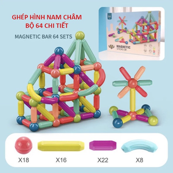 Đồ chơi ghép hình nam châm, xếp hình lego thông minh cho bé phát triển trí tuệ