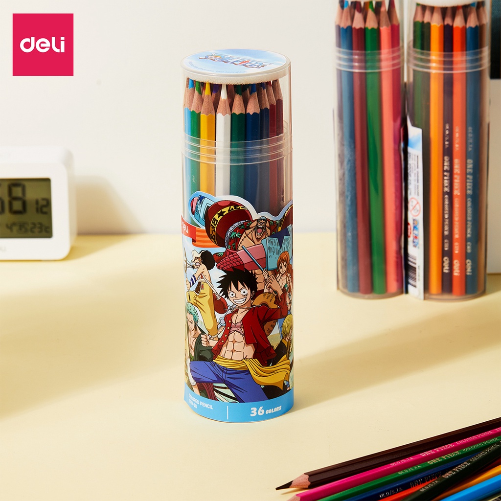 Bút chì màu dạng cốc học sinh Deli One Piece - 12/18/24/36 màu