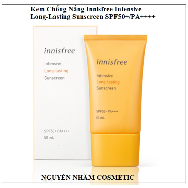 Kem Chống Nắng Innisfree  Long-Lasting Sunscreen SPF50+/PA++++
