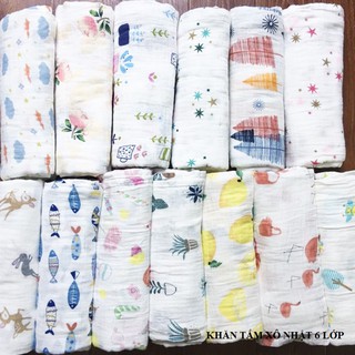 Khăn Tắm Xô Nhật 6 Lớp Dầy Dặn, Mêm Mịn Cho Bé