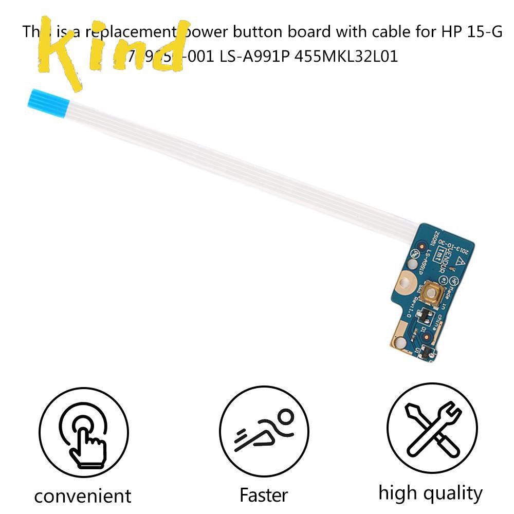 Bo Mạch Nút Nguồn Kèm Dây Cáp Cho Hp 15-g 749650-001 Ls-A991P 455mkl32l01