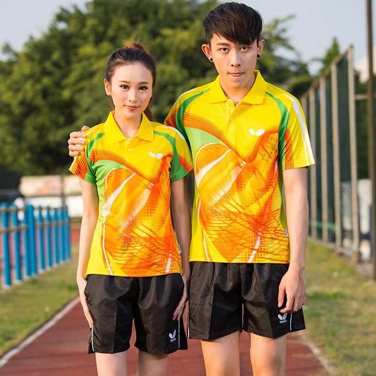 Áo Thun Tay Ngắn In Hình Bướm Mới Cho Nam Và Nữ Tập Luyện Bóng Bàn tennis Cầu Lông Bóng Chày tennis