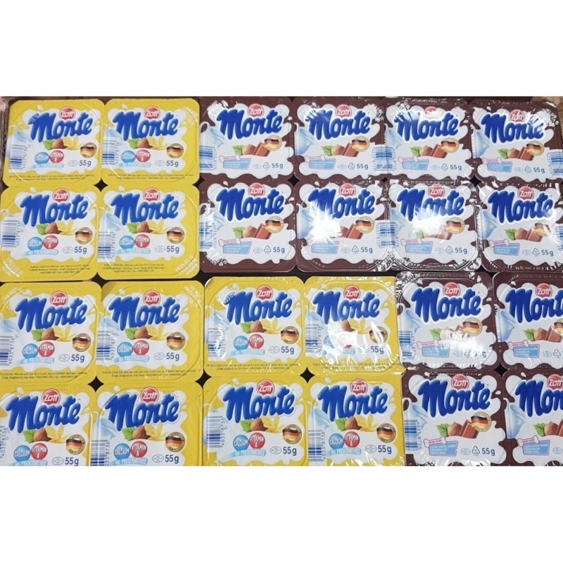 Váng sữa hương Vani, socola Zott Monte vỉ 4 hộp * 55g
