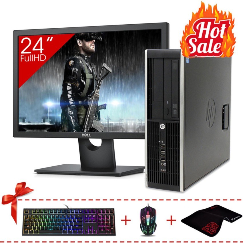 Bộ máy tính HP 8300 Elite SFF + Màn hình Dell 24inch Full HD (Core I5 3470, Ram 8GB, SSD 240GB, HDD 2TB) + Quà Tặng | BigBuy360 - bigbuy360.vn