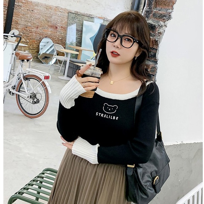 Áo len bigsize thêu gấu cho các nàng béo mập 55-100kg | BigBuy360 - bigbuy360.vn