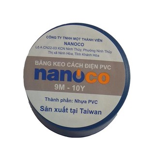 Băng keo điện NANOCO 9M-10Y đủ màu sắc( 1 CÂY GỒM 10 CUỘN)