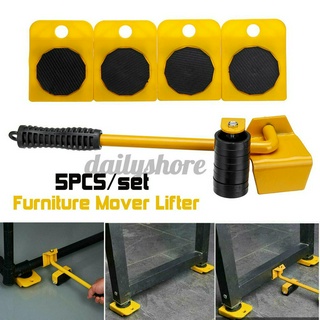 5pc Heavy Furniture Move Tool Transport Shifter Moving Wheel Mover Roller Slider