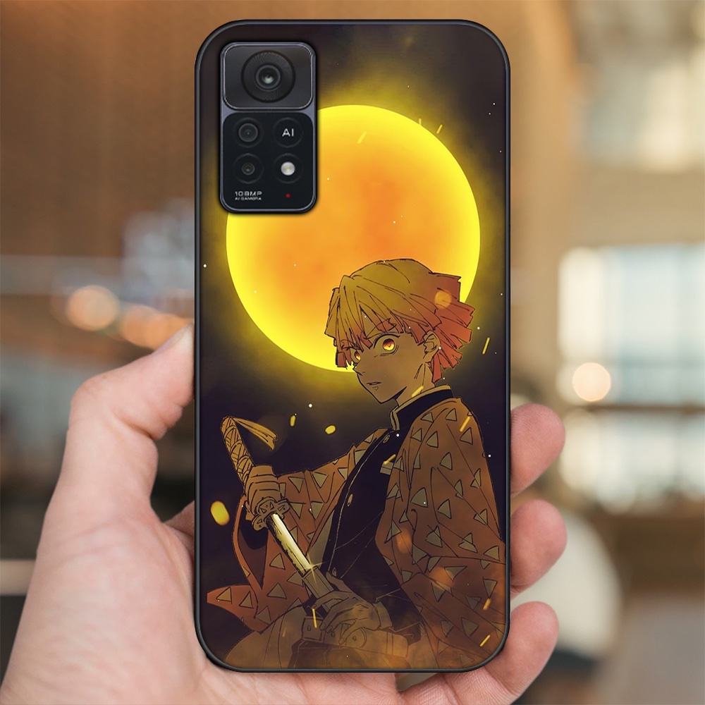 Ốp lưng Xiaomi Redmi Note 11 Pro 5G viền đen in hình Zenitsu Kimetsu no Yaiba