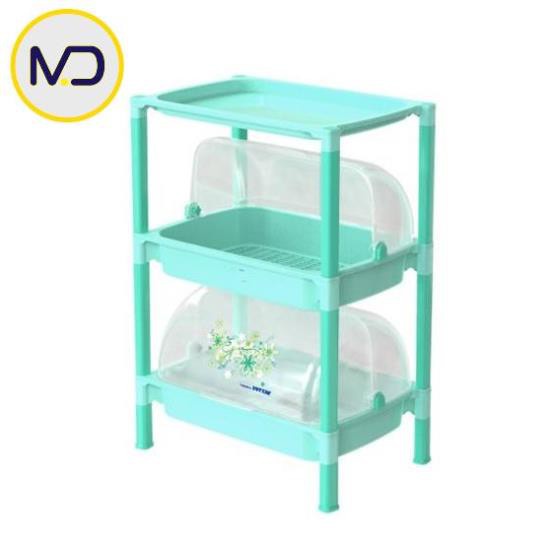 Kệ chén 2 tầng Việt Nhật có nắp đậy an toàn vệ sinh - đồ dùng nhà bếp bằng nhựa cao cấp