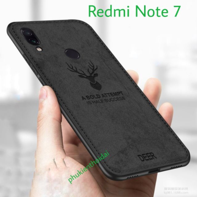 Ốp lưng Redmi Note 8 / Note 8 Pro / Note 7 / Note 9s / Note 9 Pro vân vải đầu hươu cao CẤP