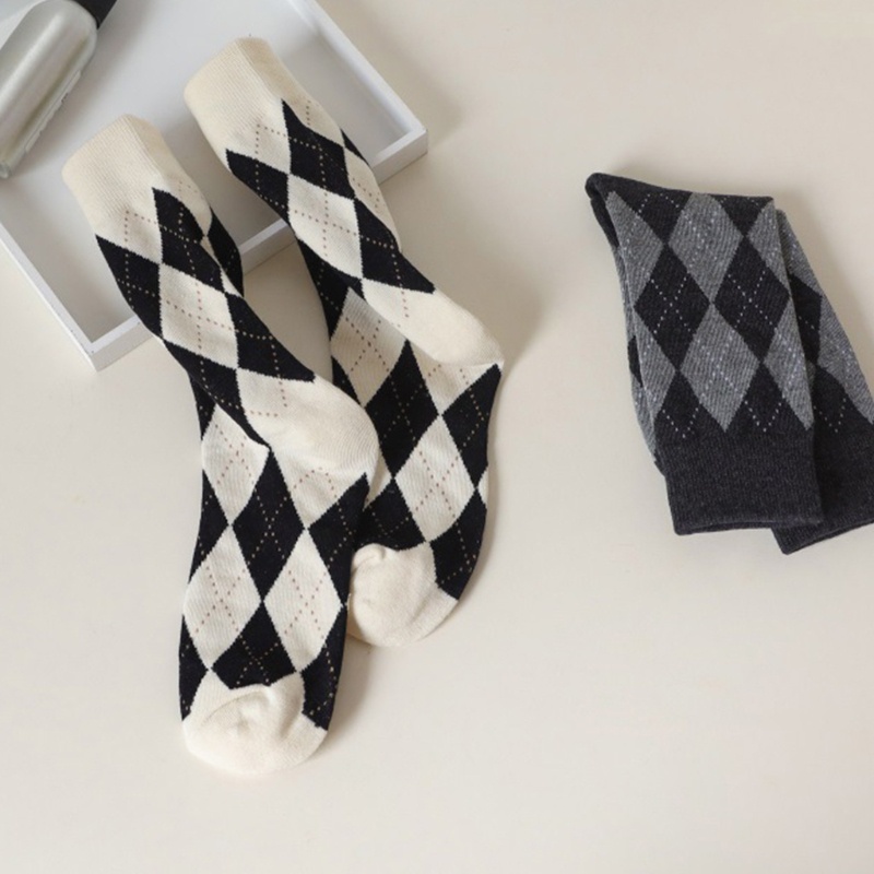 Youyo Vớ Cotton Unisex Màu Tương Phản In Họa Tiết Kẻ Sọc Phong Cách Đại Học