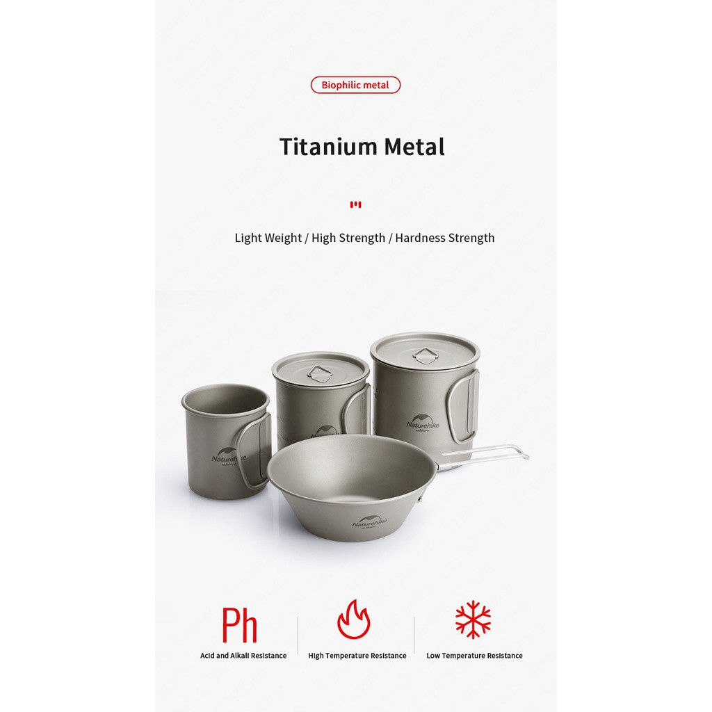 Cốc Titanium siêu nhẹ Glamping NatureHike NH20CJ005