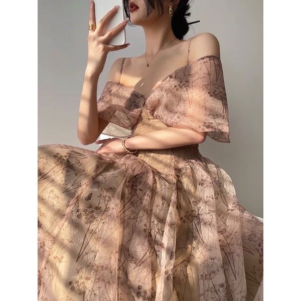 Đầm maxi hoa nhí phong cách quý cô sang trọng thời trang nữ hebe's MSP C99