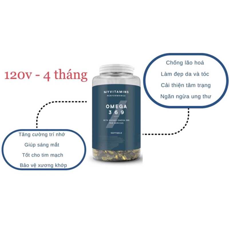 Chính hãng Myvitamins - Viên uống Collagen, Omega 369, Dầu hoa anh thảo
