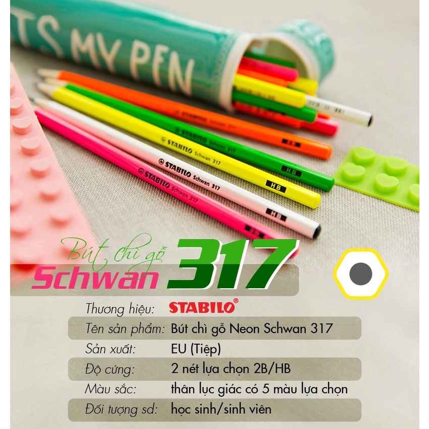 Combo bộ bút chì gỗ STABILO Schwan 317-2B