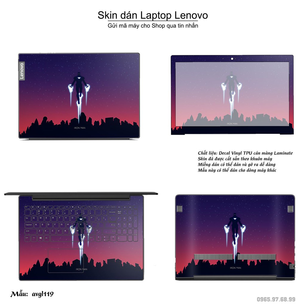 Skin dán Laptop Lenovo in hình Avenger _nhiều mẫu 3 (inbox mã máy cho Shop)