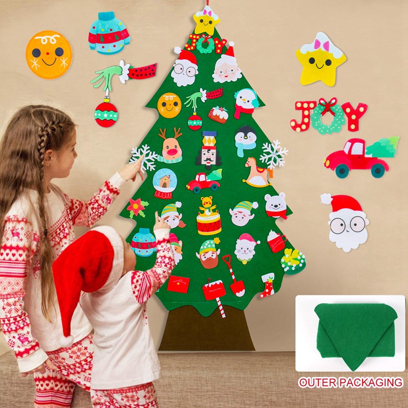 Phụ Kiện Trang Trí Cây Thông Giáng Sinh Năm Mới 2022 Bằng Vải Nỉ DIY