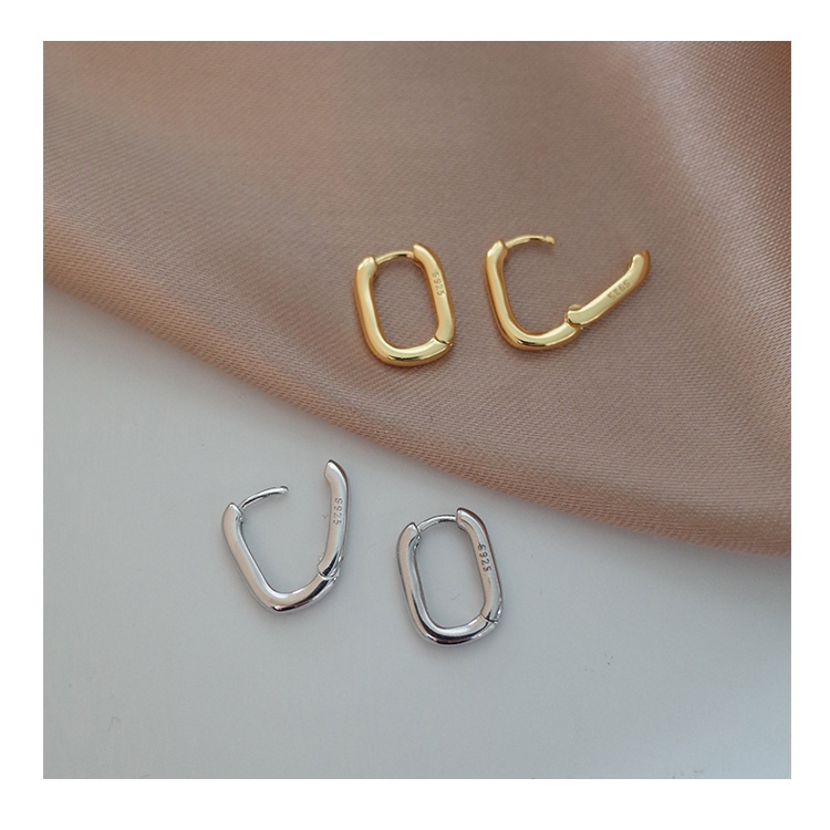 Hoa tai hình chữ u mạ bạc 925 cho nữ