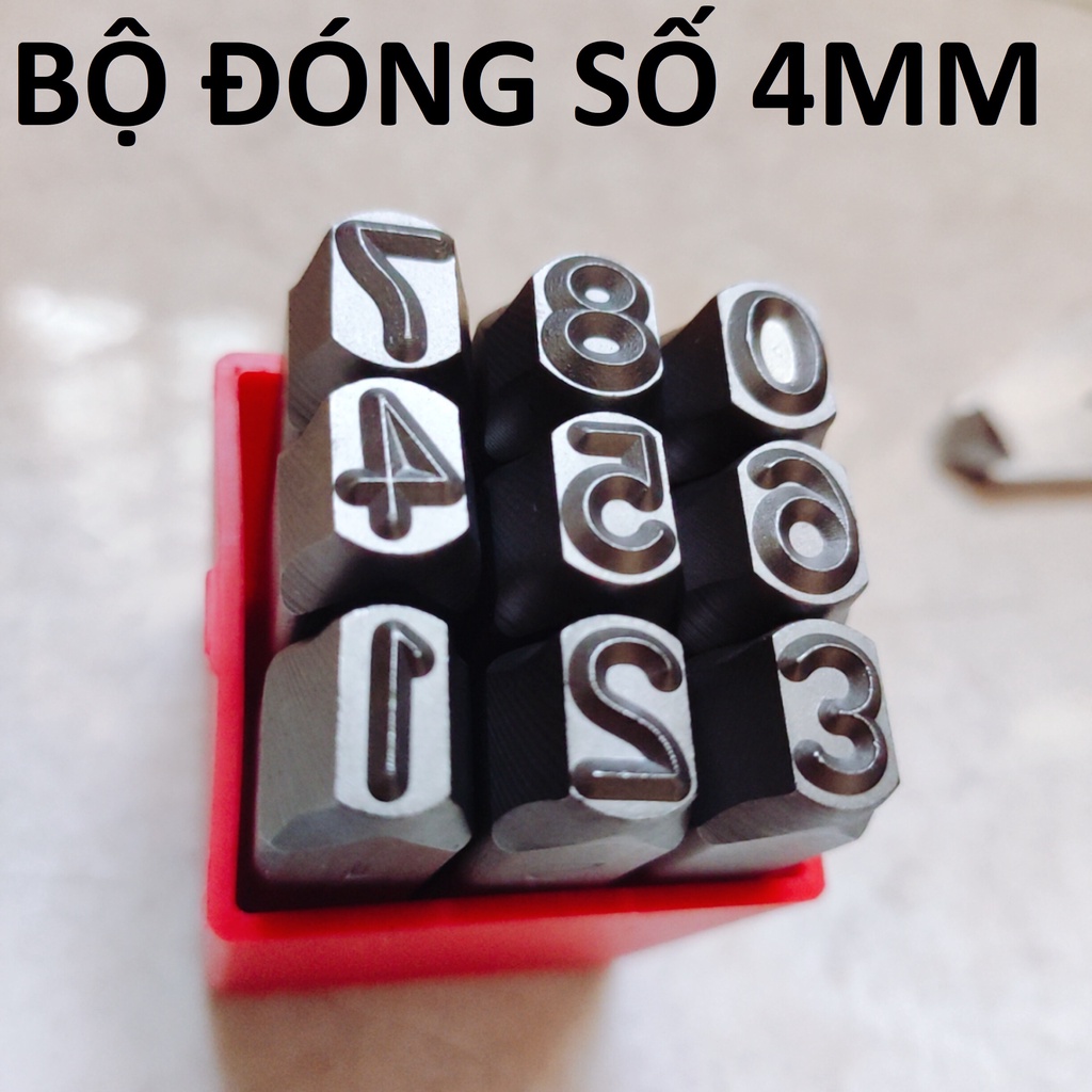 Combo bộ đóng số + chữ 4mm, chất liệu hợp kim thép, đóng trên kim loại