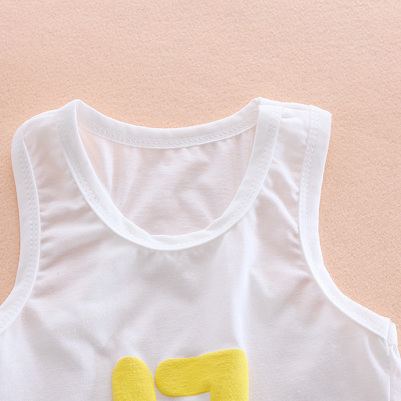 Bộ áo sát nách + quần ngắn họa tiết sọc ca rô đáng yêu dành cho bé