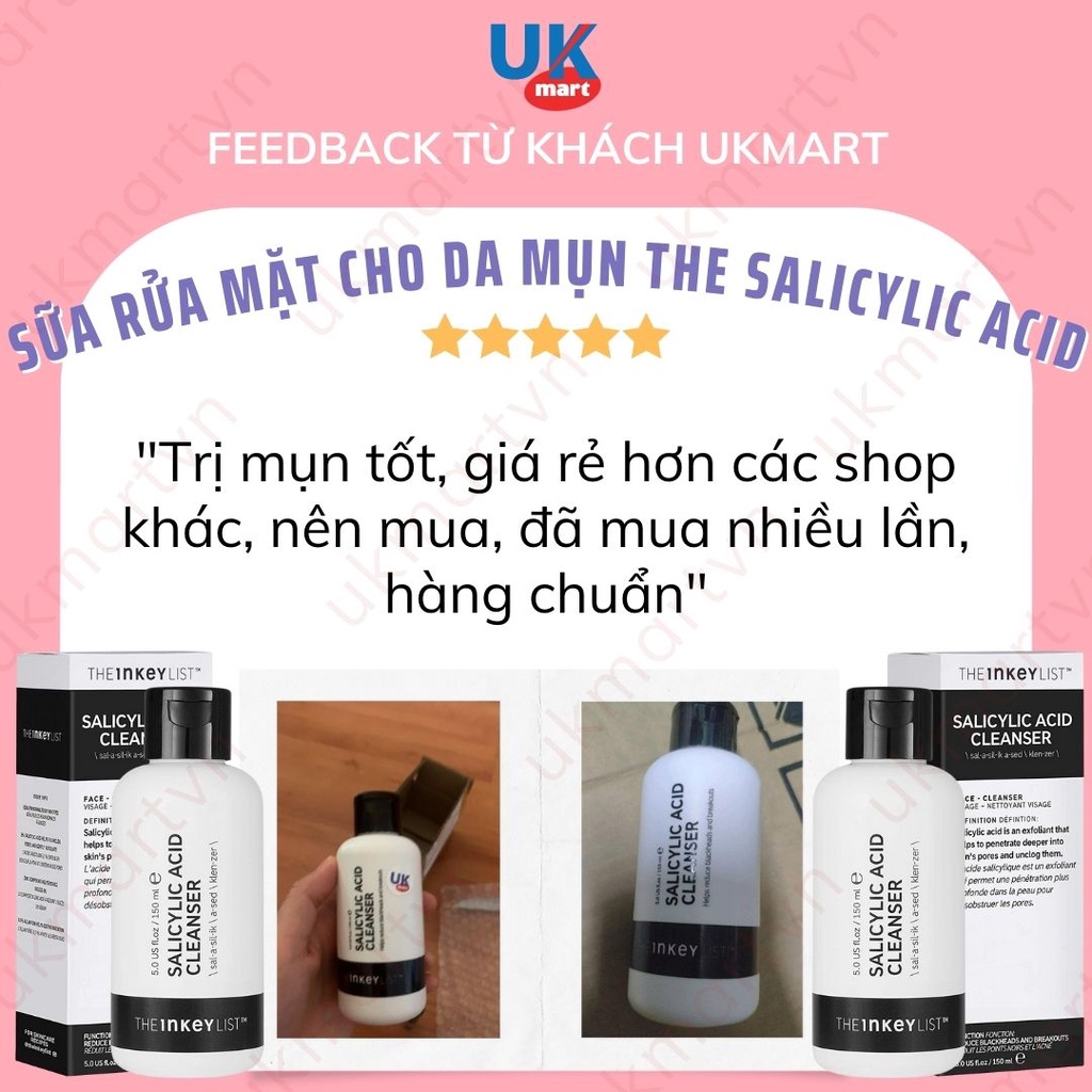 Sữa Rửa Mặt Cho Da Mụn The Inkey List Salicylic Acid Acne + Pore Cleanser 150ml