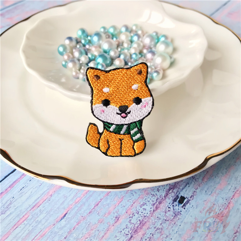 Miếng Vá Ủi Thêu Thiết Kế Hình Chó Shiba Inu và Corgi Dễ Thương