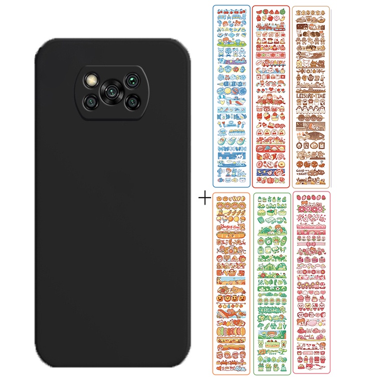 Ốp Điện Thoại Silicon Dẻo Hình Vuông Chống Sốc Kèm Nhãn Dán DIY Cho Tecno Spark 8P 8 8C 7 7P Go 2022 Pro