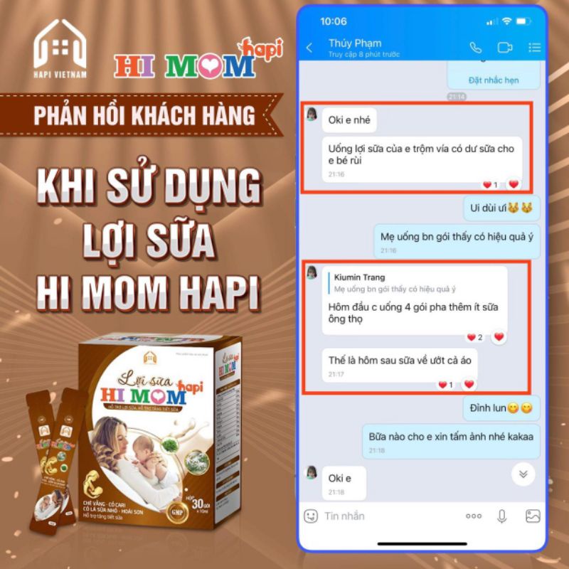 Combo 2 Hộp Lợi Sữa Hi Mom - Giúp Gọi Sữa Về, Mát Sữa, Thông Tắc Tuyến Sữa, Dành Cho Mẹ Sau Sinh Đang Cho Bé Ti