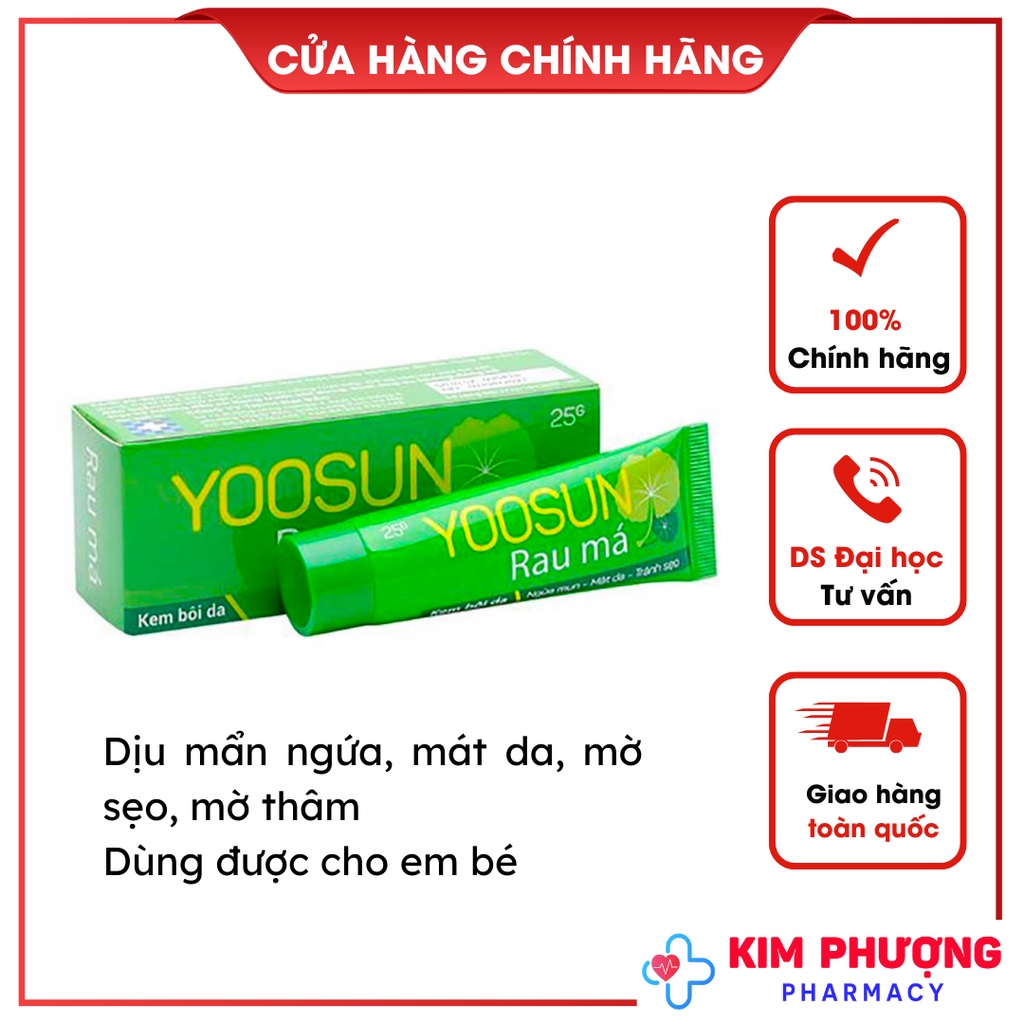 [Chính hãng] Yoosun Rau Má - Dịu mẩn ngứa, mát da, mờ sẹo (20g)