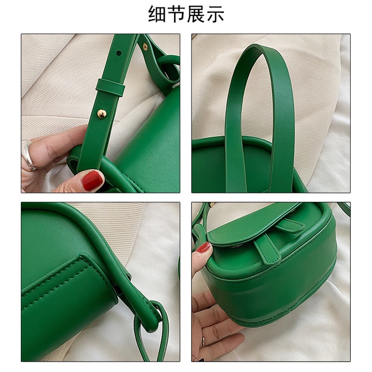 Túi xách mini nữ đeo chéo kẹp nách ken viền nhỏ xinh dáng yên ngựa da trơn nhẹ nhàng tiểu thư LK257