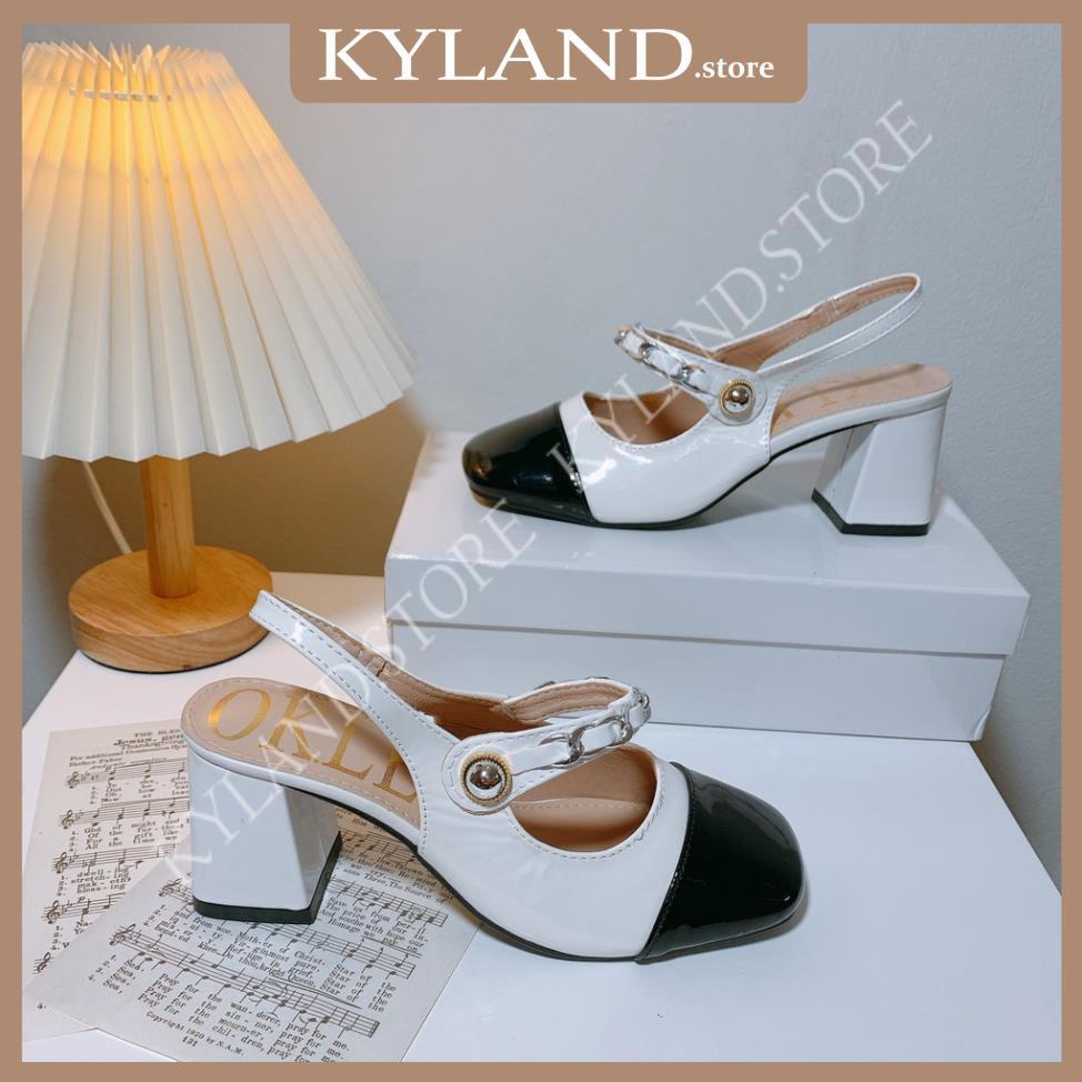 Giày cao gót vuông bít mũi đen 7 phân cao cấp,Sandal cao gót vuông bít mũi đen 3 phân cao cấp KYLAND.STORE