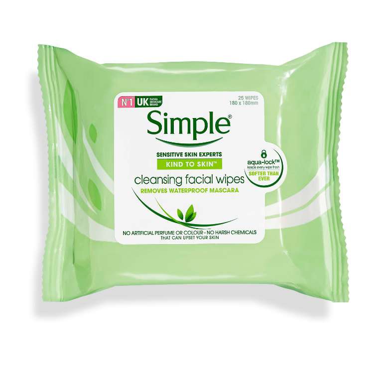 Khăn Ướt Tẩy Trang Da Nhạy Cảm SIMPLE Sensitive Skin Cleansing Facial Wipe 25 Tờ-2201649