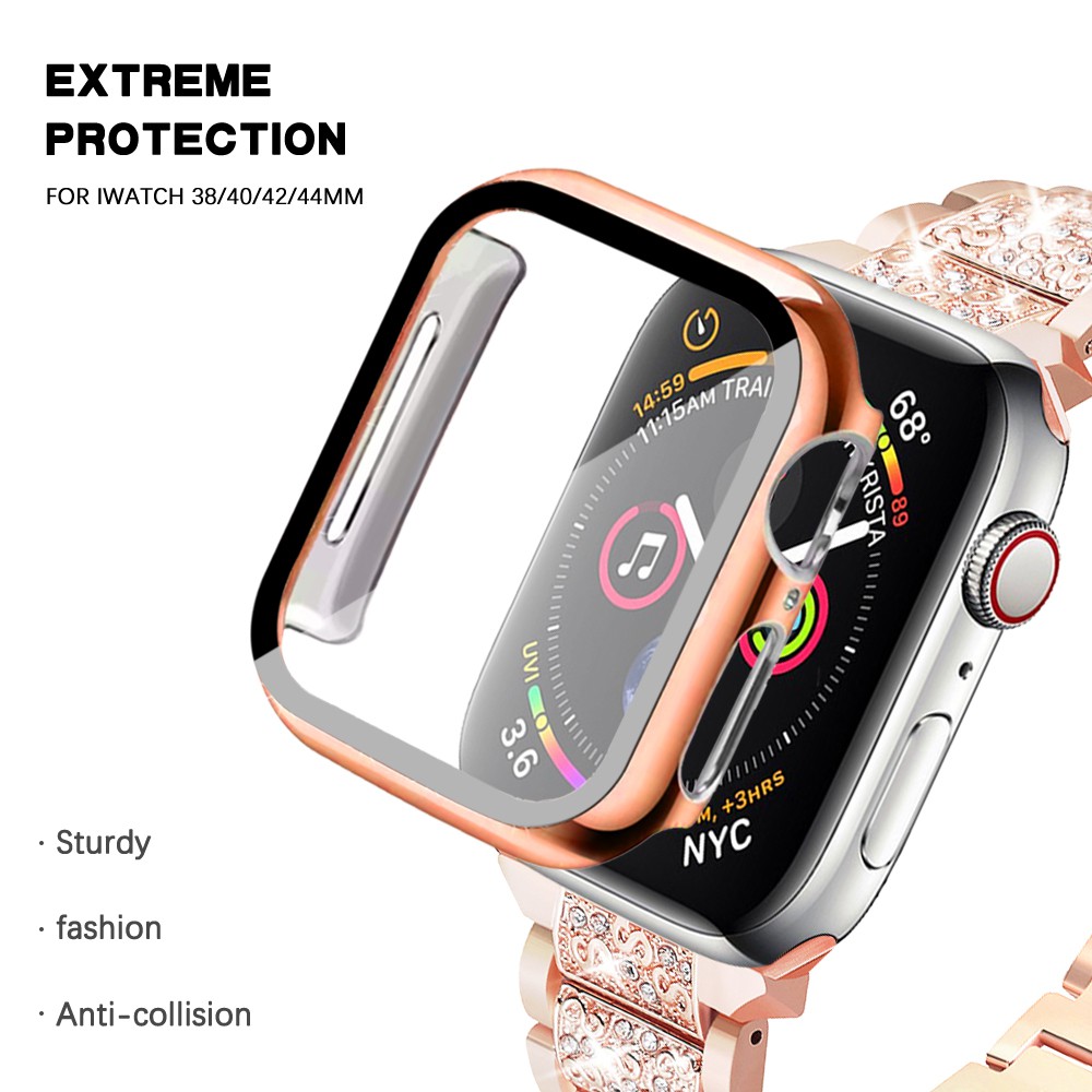 Bảo Vệ Miếng Dán Màn Hình Đồng Hồ Thông Minh Apple Watch Series 6 Se 5 4 44mm 40mm 3 2 1 42mm 38mm + Ốp Bảo Vệ Chống Va Đập