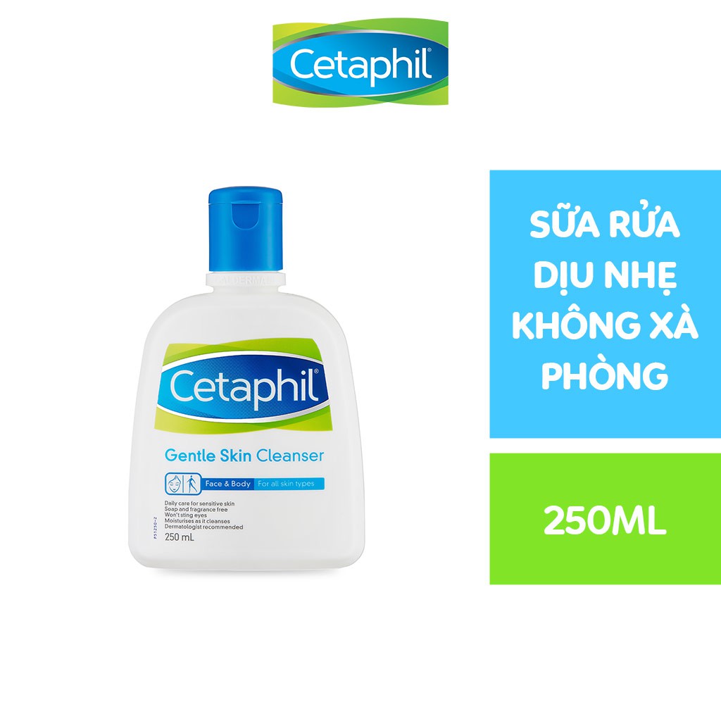 Combo Làm sạch &amp; Dưỡng ẩm Sữa rửa mặt Cetaphil Gentle Skin Cleanser 250ml + Kem dưỡng ẩm CETAPHIL MOISTURIZING CREAM 50g