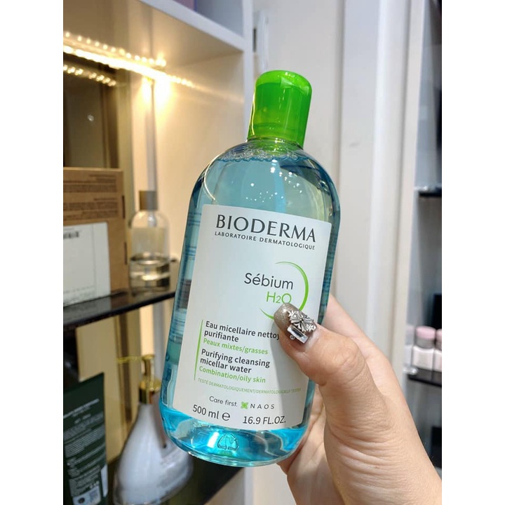 Nước Tẩy Trang Bio Sensibio H2O 500ml - Dành Cho Da Nhạy Cảm chai Hồng và da dầu mụn - Chai Xanh