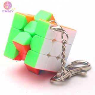 Móc treo chìa khóa hình khối rubik 3x3 mini 3cm kèm móc treo sợi xích độc đáo thời trang