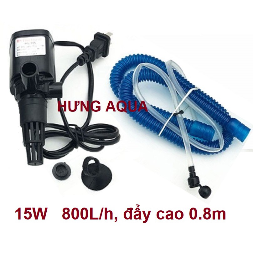 Bơm bể cá - bơm lọc hồ cá, máy bơm bể thủy sinh RS-705/ PF9101 15W: bơm + lọc + sục khí oxy, tiết kiệm điện, chạy êm