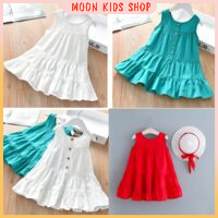 Váy cotton 3 tầng khuy sau cực xinh cho bé gái 5-46Kg VCS1